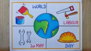 Labour Day Poster Drawing easy| World Labour Day Drawing| Happy Labour Day Poster drawing easy steps