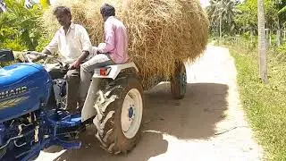 Dry grass loading in my tractor force ox tractor(This grass is use a food of cow 🐮🐄(🇮🇳former)(🇮🇳 🚜)