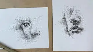 Live Replay 🎨 Pen Drawing Live Class | Stippling Portrait Tutorial | Realistic Eye & Nose with Dots