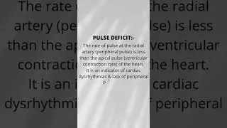 #pulse #deficit #medical #term #shorts