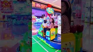 Siera & Syaima Riding a Mini Train Carousel