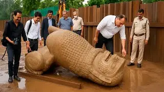 L'impossible s'est produit : une STATUE G&Eacute;ANTE d&eacute;couverte sous terre laisse les experts sans voix