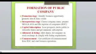 FORMATION OF JOINT STOCK COMPANY corporate Law learn in 2 minutes 
