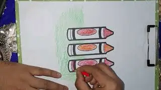 how to color 3 art pencil with orange red pink