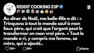 Au dîner de Noël, ma belle-fille a dit : « Trinquons à tout le monde sauf à mon faux père...
