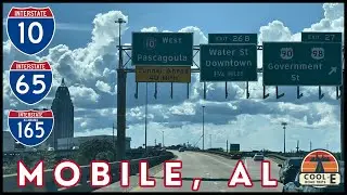 Mobile, AL: I-10 Bay Bridge & Tunnel, Downtown, I-165 and I-65