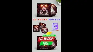Create Music or Video Cd Cover mockup for social media design editable file FREE #Mockup #CD_Cover