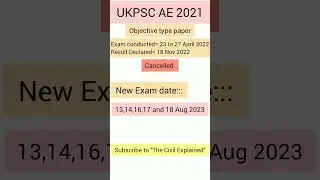 UKPSC AE 2021 EXAM cancelled| New exam date #shorts