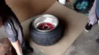 How to stretch a 225 onto a 12 inch wide rim!