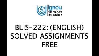 BLI-222 All IGNOU Solved Assignment Available 2020-21 | BLIS Solved Assignments IGNOU ||JanuaryJuly