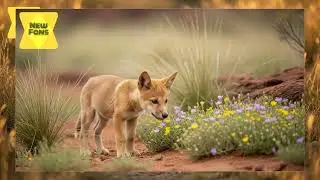 Baby dingo exploring