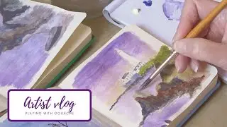 Artist vlog, playing with my new gouache paints