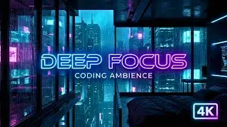 CODING IN 2077 🌃 Rain on Neon Glass | Deep Focus & Programming Ambience [4K]
