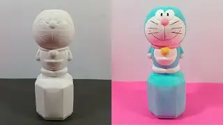 Cara Mewarnai Celengan Gipsum Doraemon || How To Paint a Statue