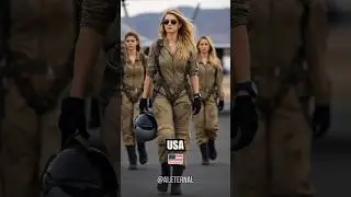 Countries as Fighter Pilots ✈️ | Beautiful Air Force Women #aiart #countries #femalesoldiers