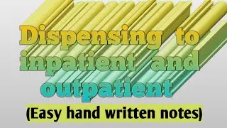 Dispensing to inpatient and outpatient | urdu lecture | Learn with Aroosa waheed