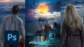 Planet Photoshop Manipulation  Couple Hangout  art  tutorial