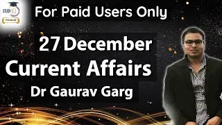 27 December Current Affairs 2019 in English by Dr Gaurav Garg