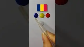 Chad Flag 🇹🇩 Color Mixing #satisfying #shorts #art #waterdrop