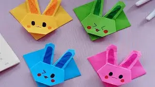 DIY Paper Bunny Rabbit Corner Bookmark | Easy Origami Bookmark for School by IJ Art And Craft