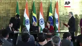 India PM Modi meets Brazil President Rousseff to sign bilateral cooperation treaties