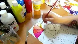 Mixing with Tempera Paint: color wheel
