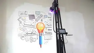 Mind-Blowing Wall Art: TPP1000 Wall Printer Prints Light Bulb & Blueprint Design