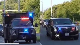 MASSIVE U.S. MOTORCADE! - President Donald Trump arrives at The Hague for NATO SUMMIT!