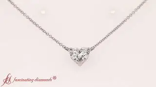 1 Carat Heart Shaped Diamond Necklace In White Gold