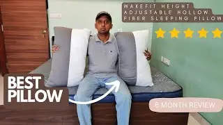 Обзор регулируемой по высоте подушки для сна Wakefit из полого волокна с застежкой-молнией | Лучш...