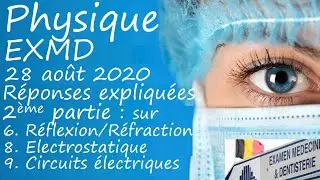 EXMD Physique ao&ucirc;t 2020 2&egrave;me partie R&eacute;flexion-R&eacute;fraction Electrostatique Electrocin&eacute;tique