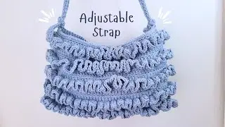 💖 How to Crochet Ruffled Purse for Kids with Adjustable Strap! ♡