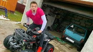 Mr. Joe on ATV drags broken Russian Mini Cooper on rope 13+