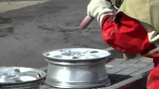 blasting aluminum rims