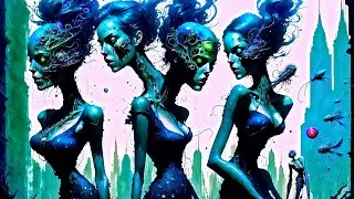 Abstract Surreal Background Video Looped Long Screensaver for Nightclub Screen, Party, Music Edits