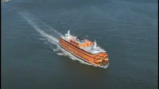 Aerial View of Staten Island Ferries & Terminal 4K