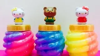 HELLO KITTY Glitter Swirl Rainbow Slime Hidden Surprise Toys