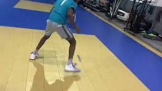 Basketball workout, heavy ball quick moves to layups, ball handling work, close out and defense