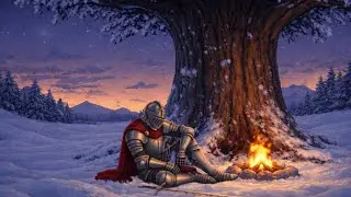 Relax by the Fire: A Warrior at the Campfire with Soothing Fire Sounds