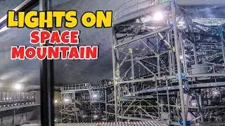 Space Mountain Lights On from People Mover - Disney World