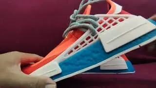 Adidas Pharrell williams Nmd human racer extra eye in Bold Orange (Review)
