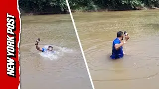 Horrifying moment journalist steps on missing girl's body &ndash; while reporting on her disappearance