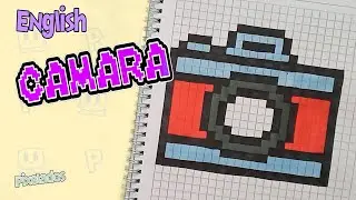 How to draw a pixel art camera step by step - PIXELADOS