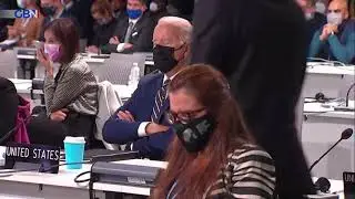 Joe Biden appears to fall asleep during the opening day of COP26
