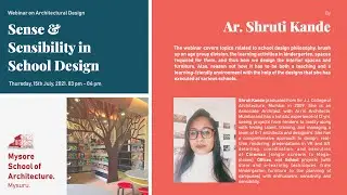 'Sense and Sensibility in School Design' by Ar. Shruti Kande