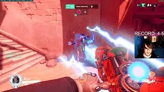 Harbleu #1 Zarya gameplay on Anubis! [ Overwatch Season 35 Top 500 ]