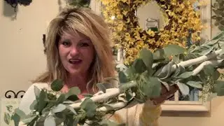 DIY SPRING FLORAL HANGING GARLAND | PATIO DOOR DECOR | SPRING FLORALS | DECORATING FOR SPRING