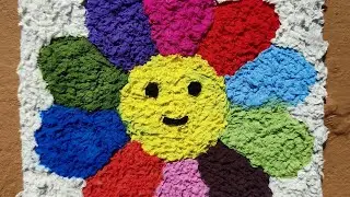 Day 3 of Textured Art Smilling Flower 🌼#texturedart #youtube #artandcraft #art #craft 