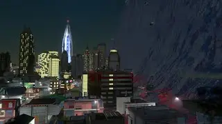 Nightly Red Mega Tsunami Destroys Big City ! | Cities Skylines Tsunami #205