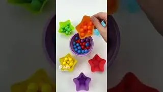 ASMR Color Sorting Wooden Balls | Satisfying Bowl of Wood Marbles & Colorful Cups Reverse #asmr